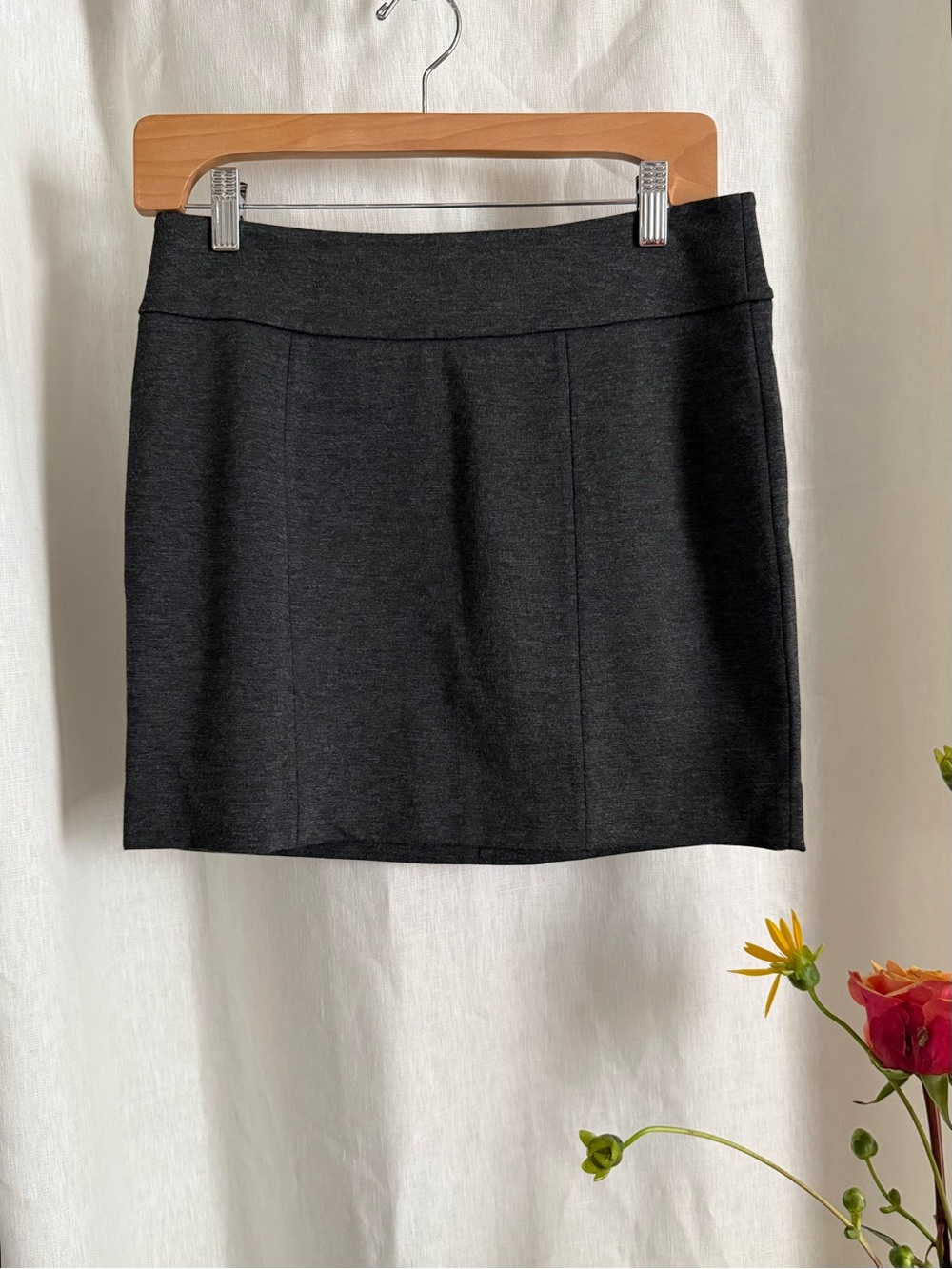 NWOT WHBM Mini Pencil Skirt XXS Charcoal Heather Gray Office Siren Corpcore